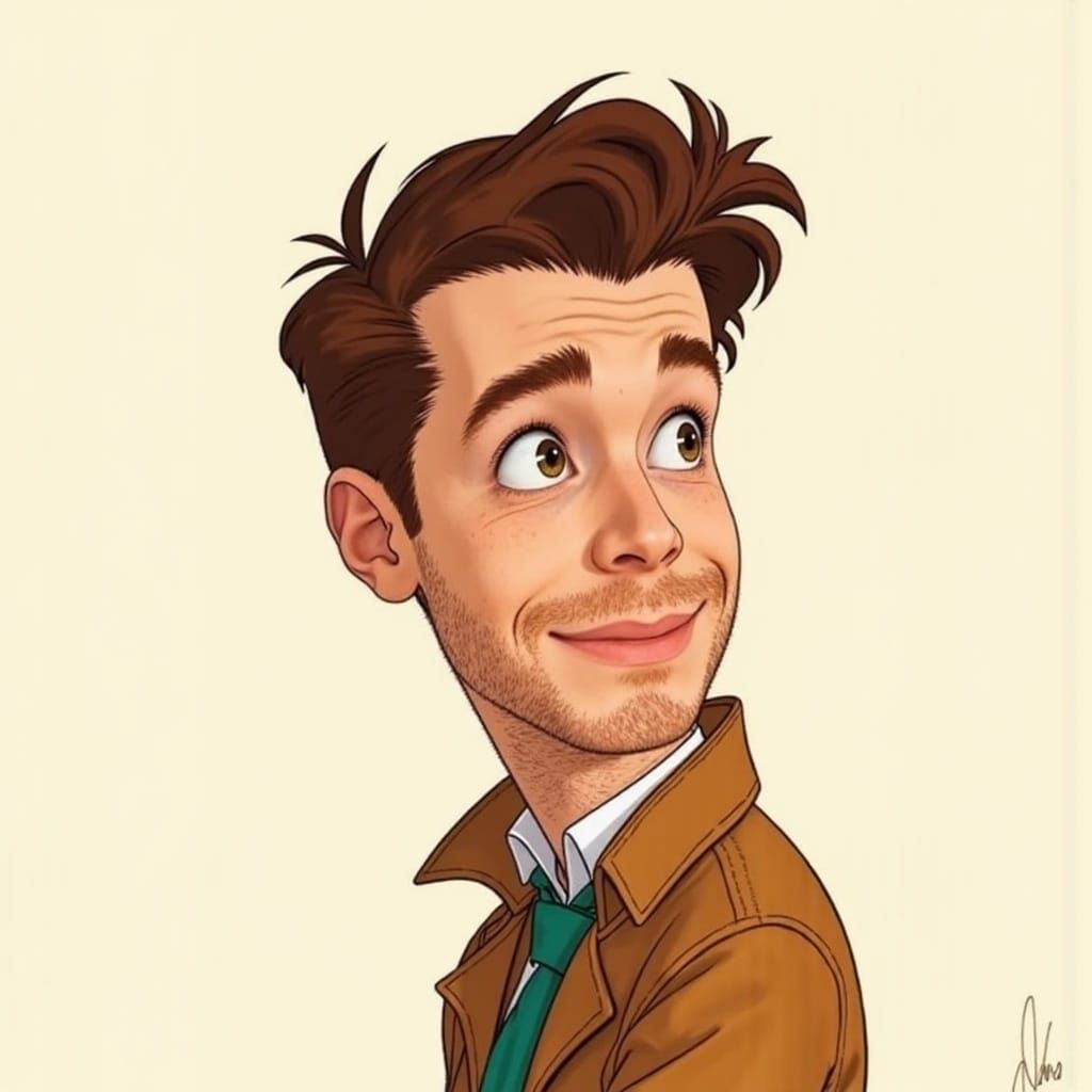 A Cartoon Man Character Inspired by Hanna-Barbera Style