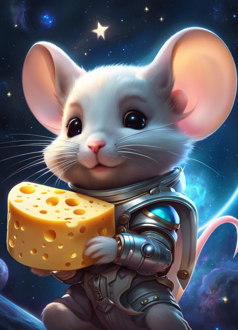 Space Mouse Munching Cheese Moon: Artstation Concept Art