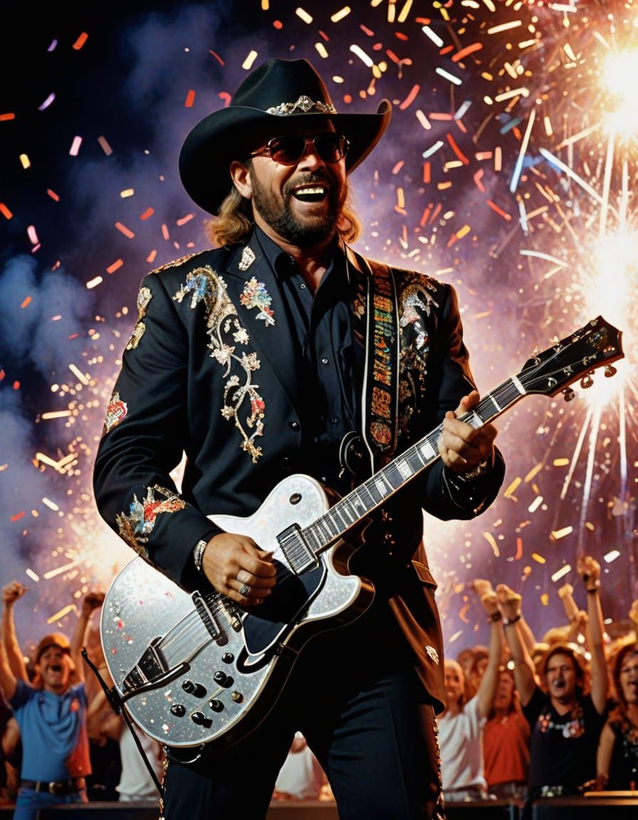 Hank Williams Jr. Concert: Vivid Digital Art