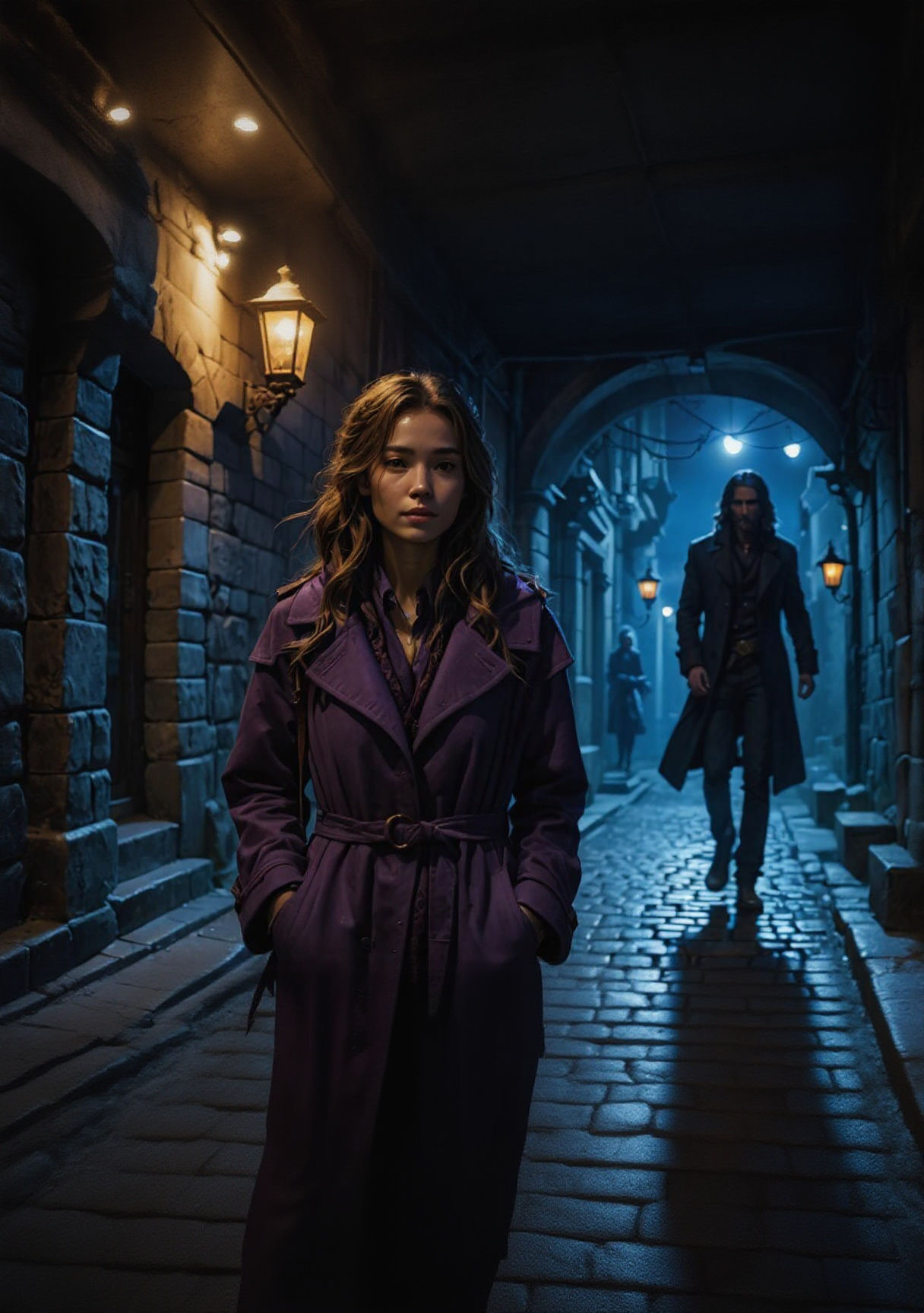 Creepy Mountain Alley: A Matte Painting of Pursuit