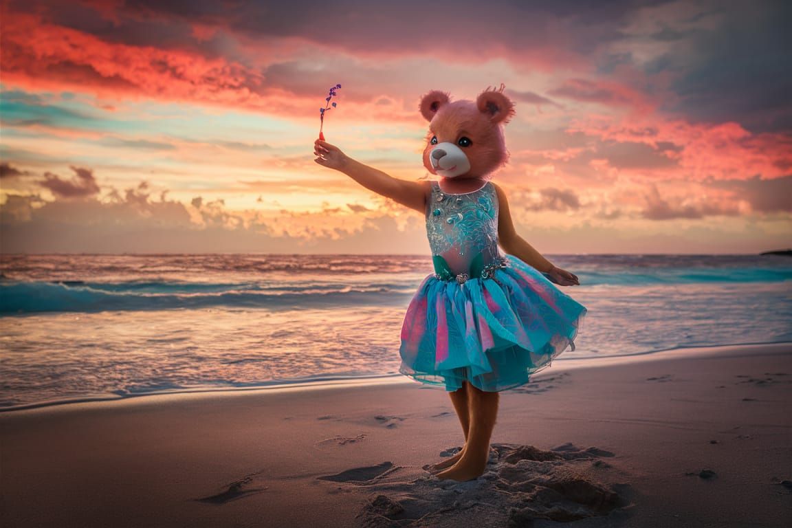 Sea Glass Bear-Orchids in a Dream Realm