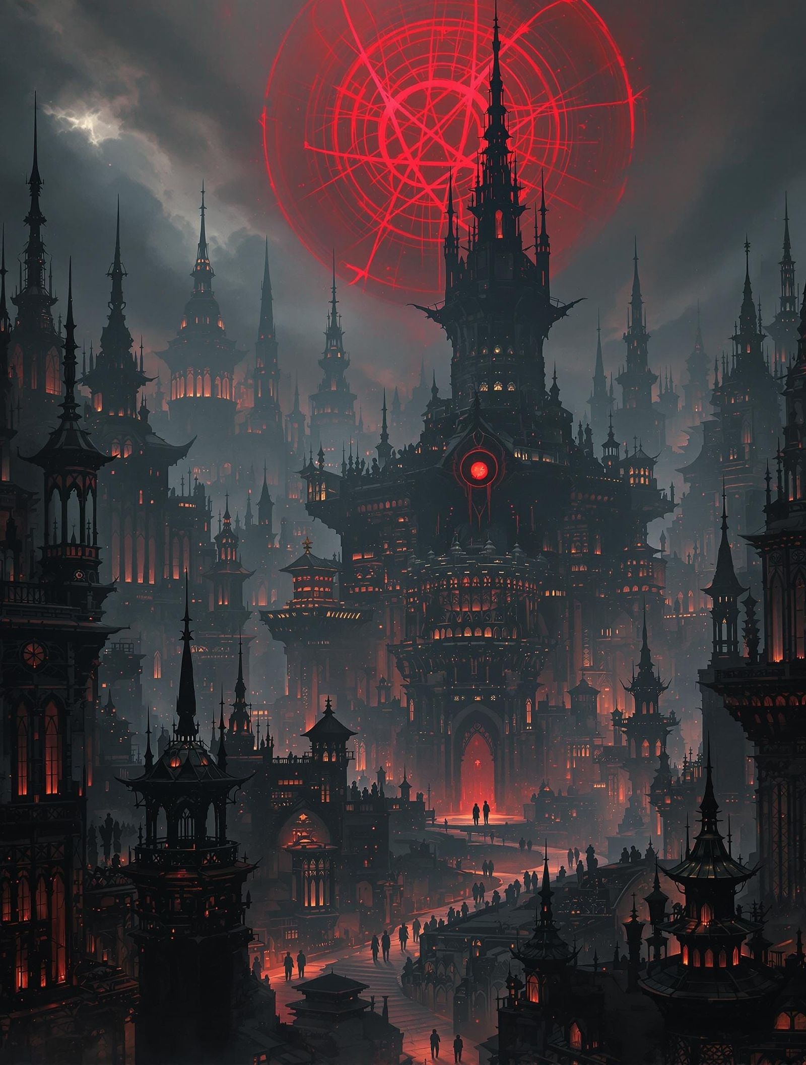 Gothic Hellscapes in Dark Fantasy Style