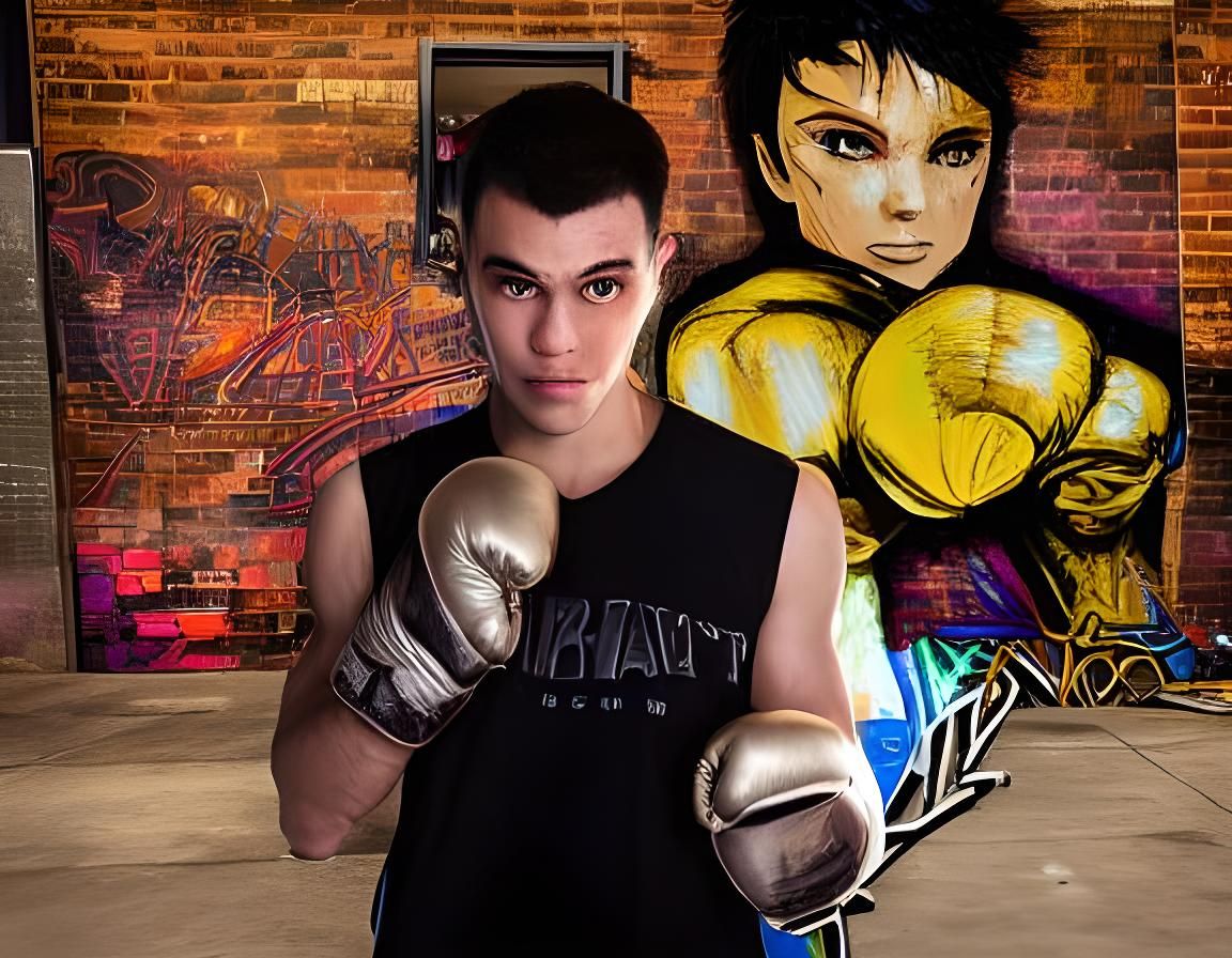 Anime Fighter Victory in Cyberpunk Arena