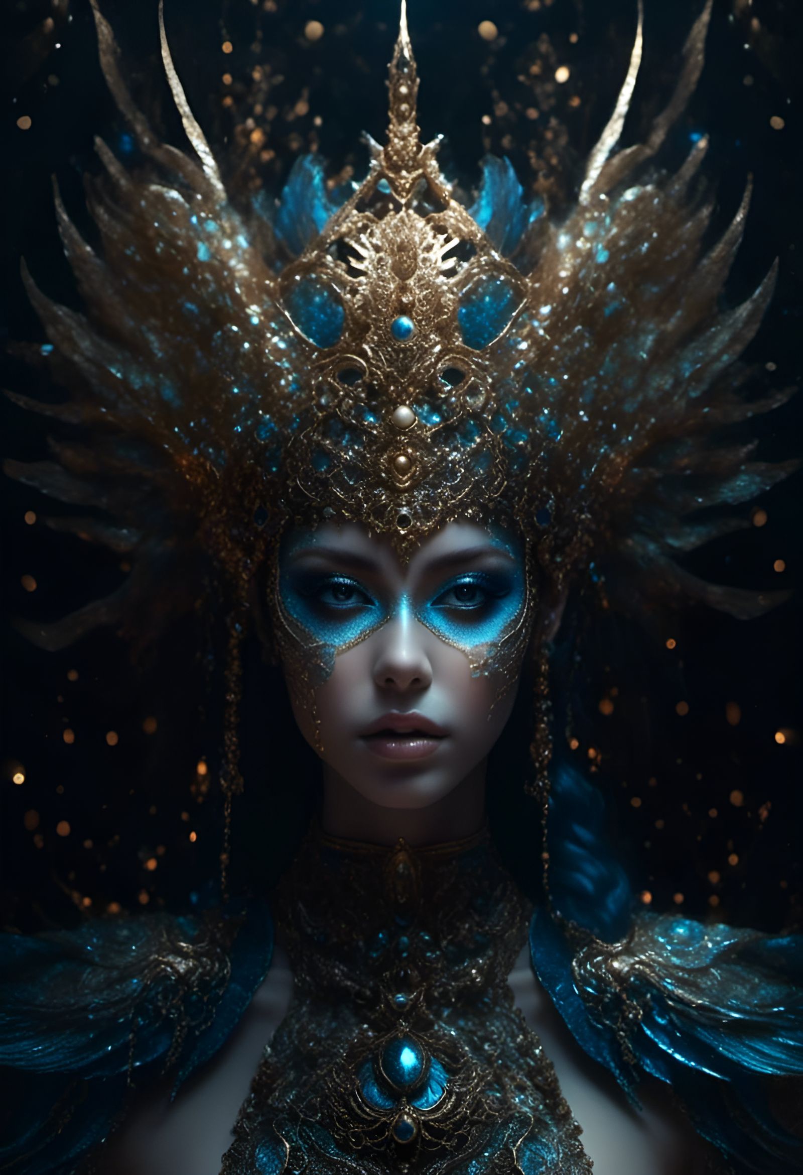 Iridescent Celestial Mermaids in Digital Art Style