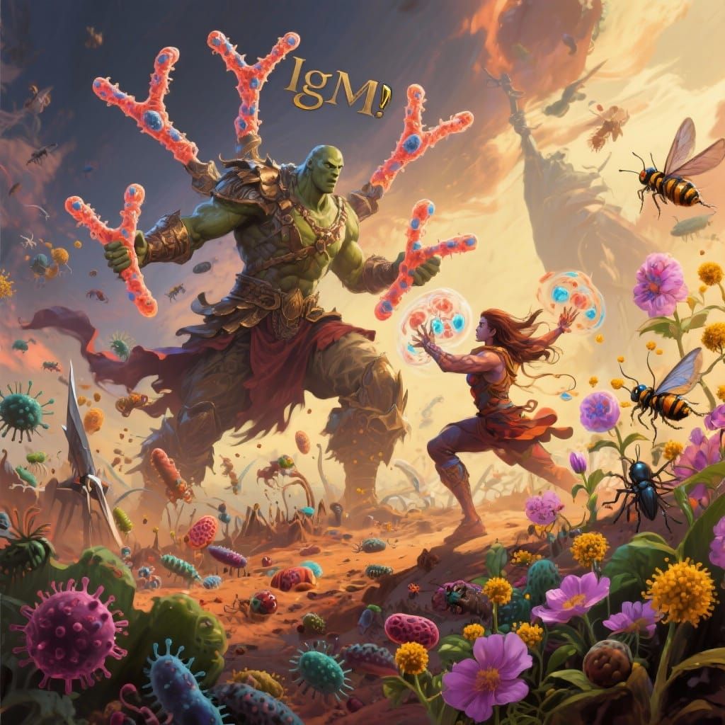 Epic Battle: Personified IgM vs IgE Antibodies