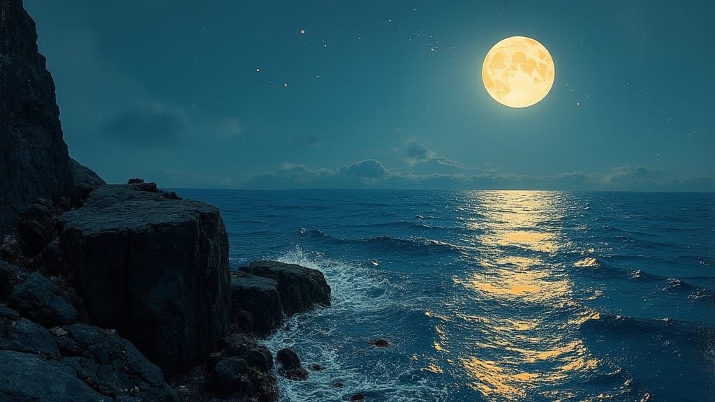 Moonlit Port of Patras Dark Fantasy Cinematic Art