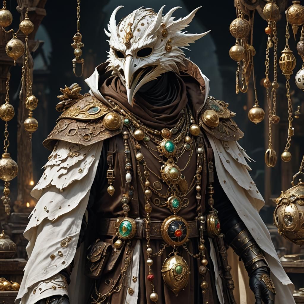 Ooze Man in Masquerade Mask, Dark Fantasy Art