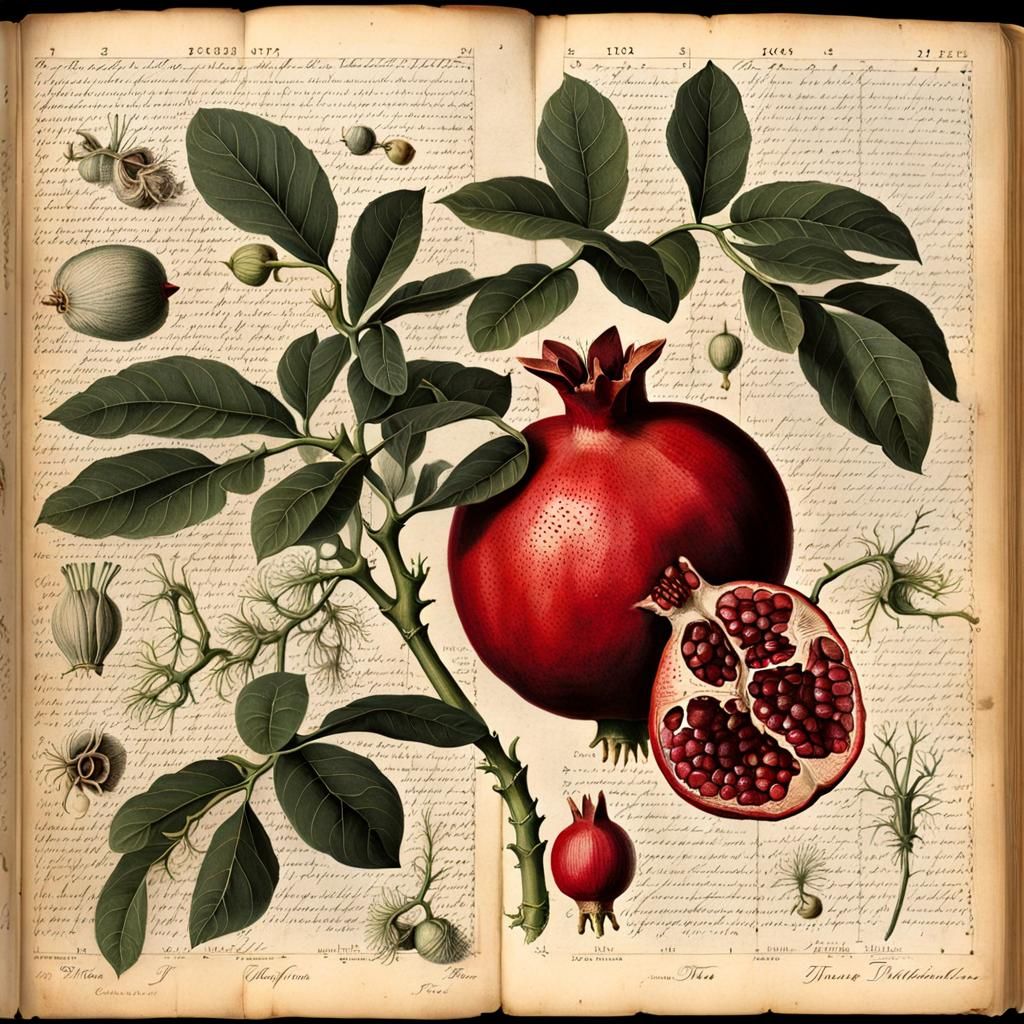 Pomegranate Botanical Illustration