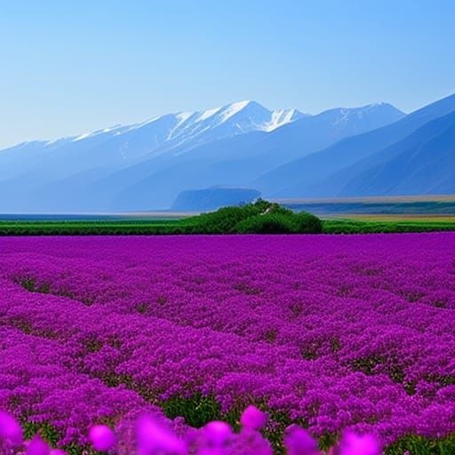 Vibrant Vintage Valley Vista in Violet