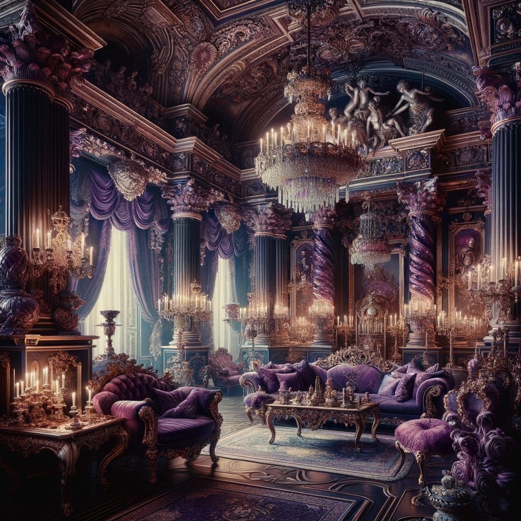 Baroque Opulence in Purple and Violet