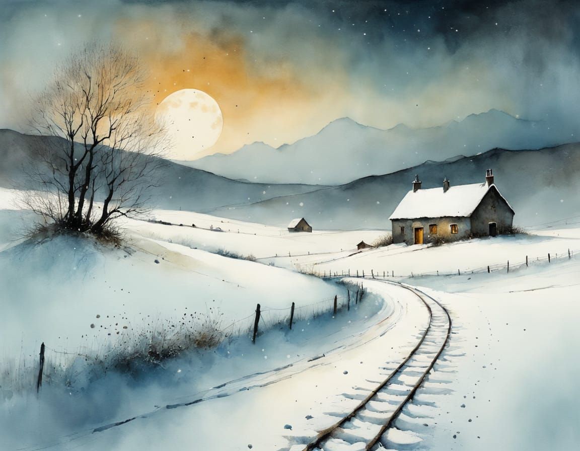 Winter Wonderland Tracks in Earthy Colors