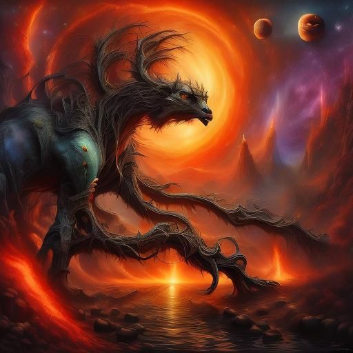 Cosmic Alien Warrior Princess Portrait