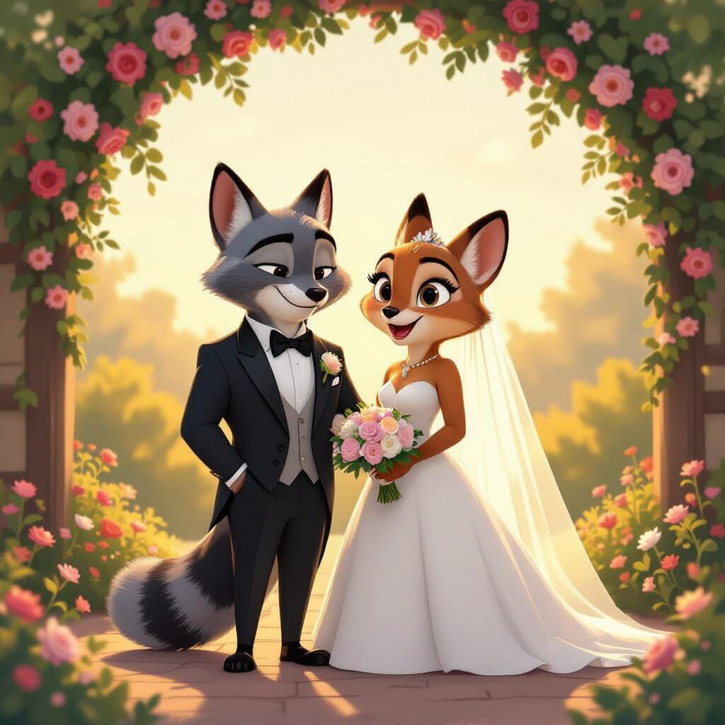 Judy Hopps and Nick Wilde Joyous Wedding Portrait
