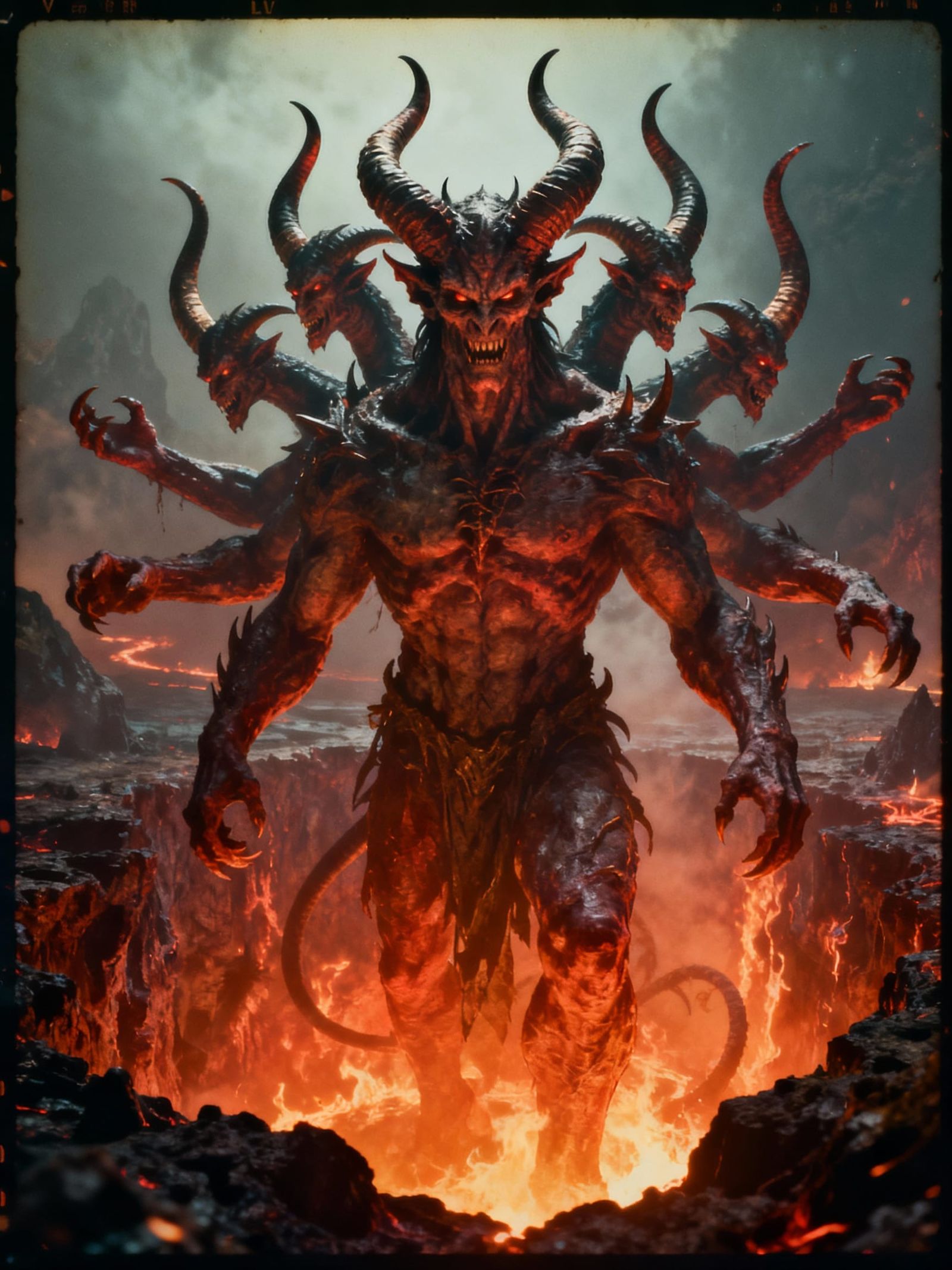 Colossal Demonic Entity Rises from Hellish Abyss