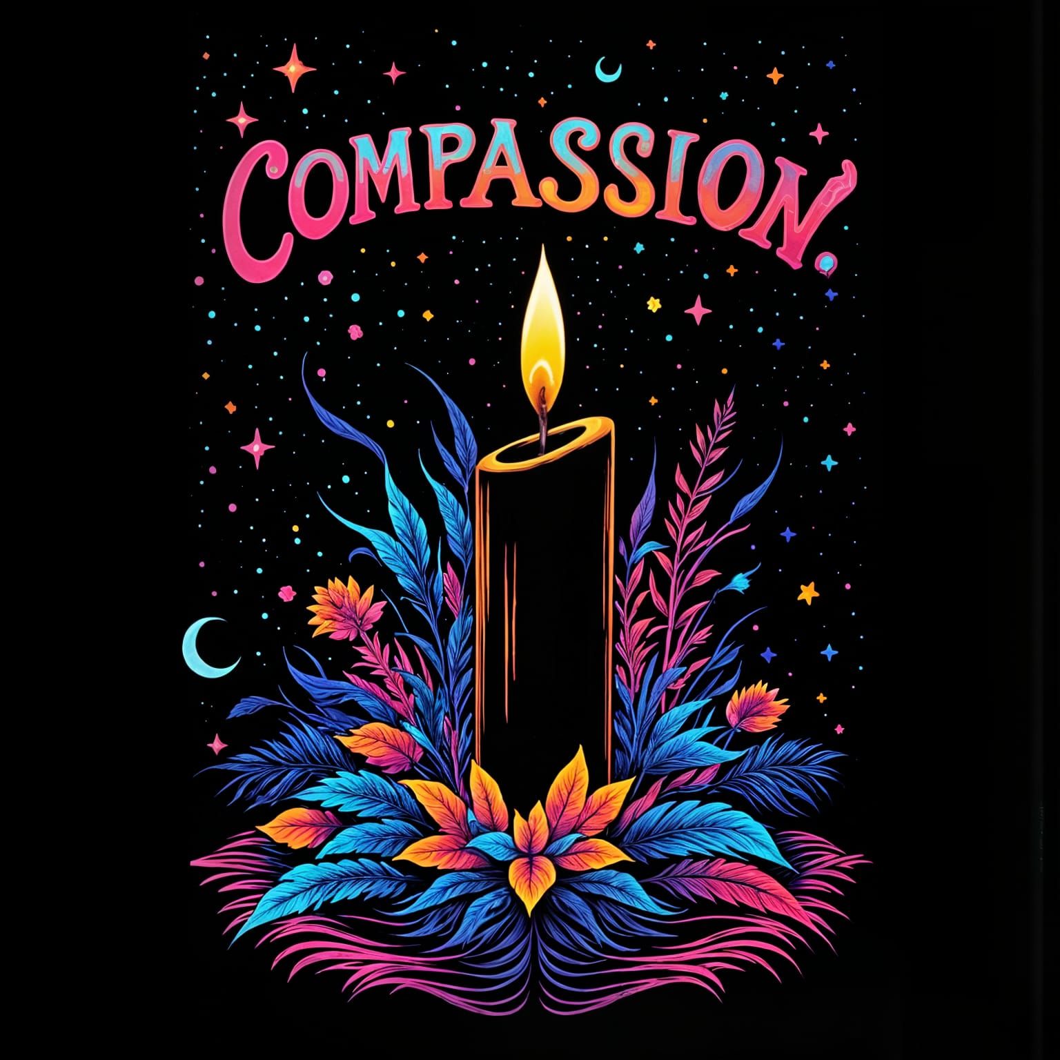 Soft Glow of Compassion in a Darkened Space