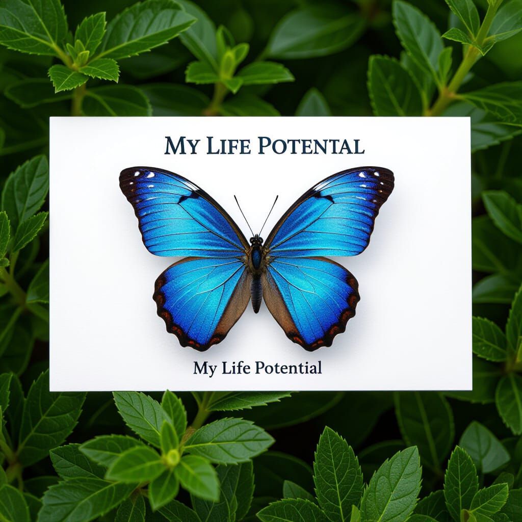 Blue Morpho Butterfly Card: Symbol of Potential