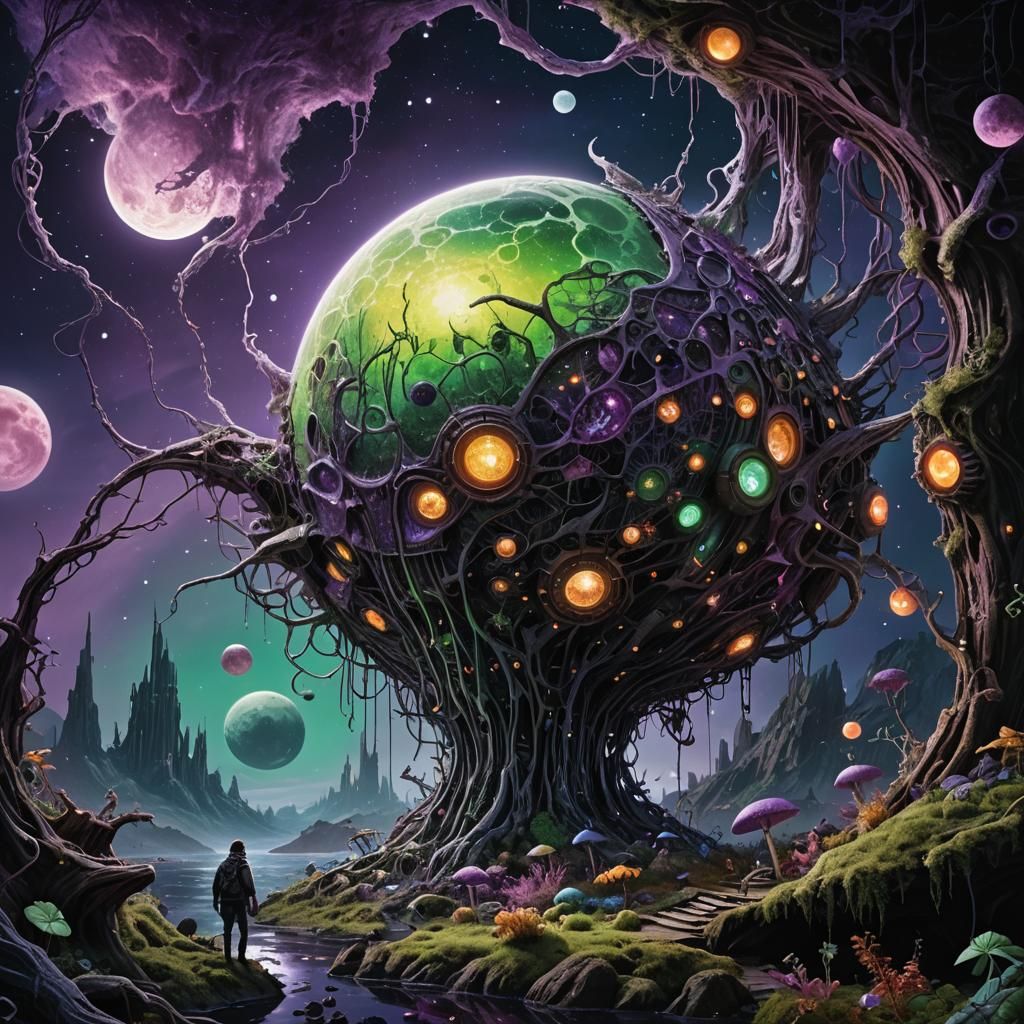 Living Moon Consumes Spaceship in Epic Fantasy