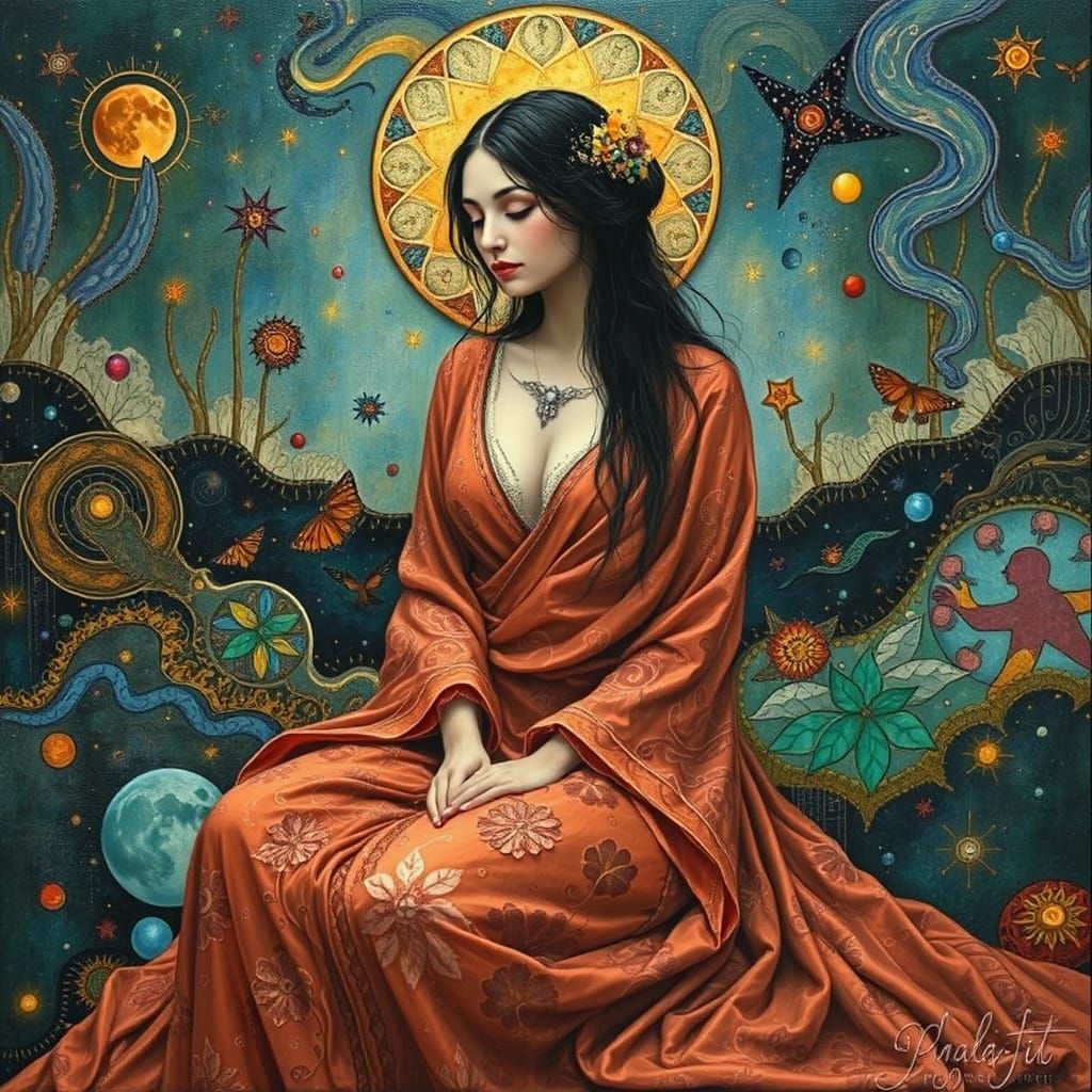 Enchanting Figure Amidst Cosmic Textures