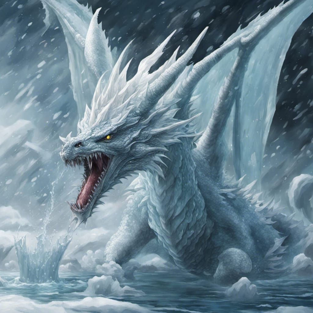 Ice Dragon Breathes Freezing Water