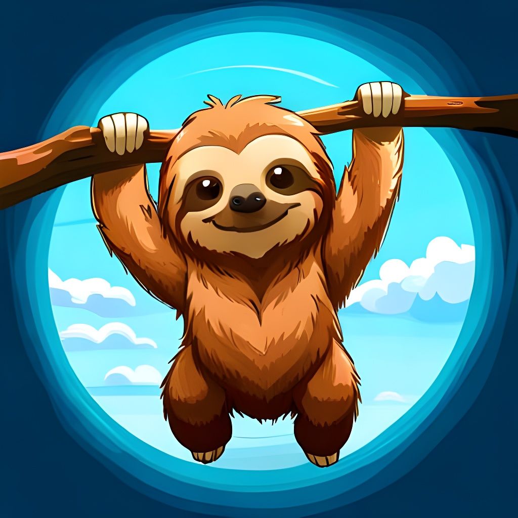 Adorable Sloth in Pixar Style