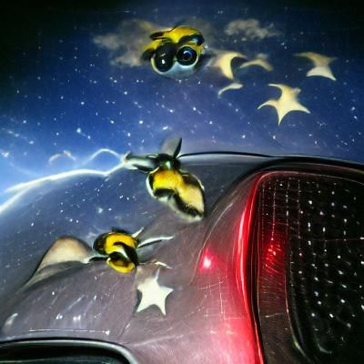 Bumble Bees Driving an Opel Corsa