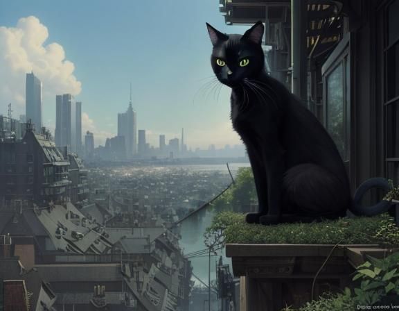 Black Cat Over Metropolis: Anime Key Visual