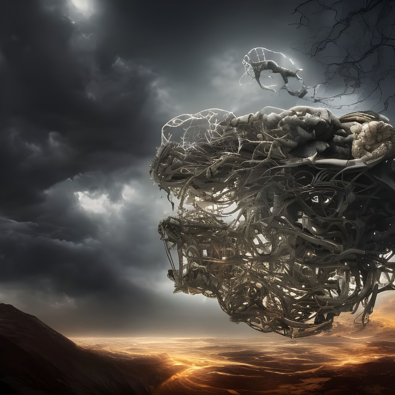 Deconstruction of Human Brain: Epic Digital Matte Painting