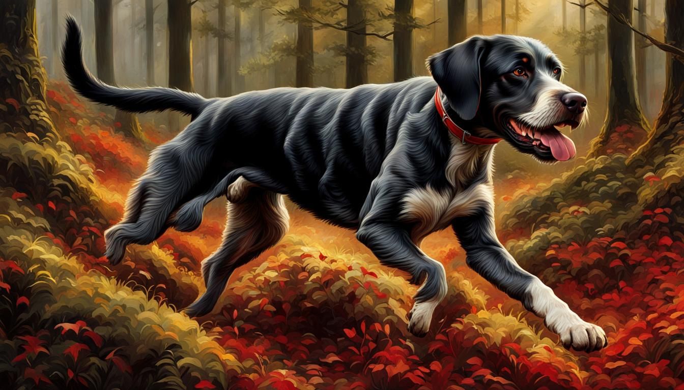 German Wirehaired Pointer as Actaeon's ancient hound