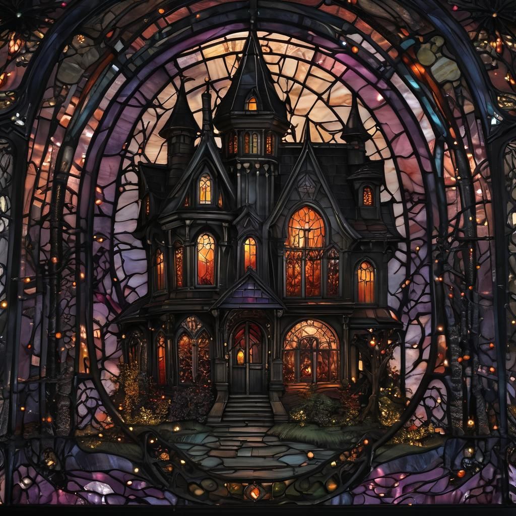 Majestic Stained Glass Haunted House