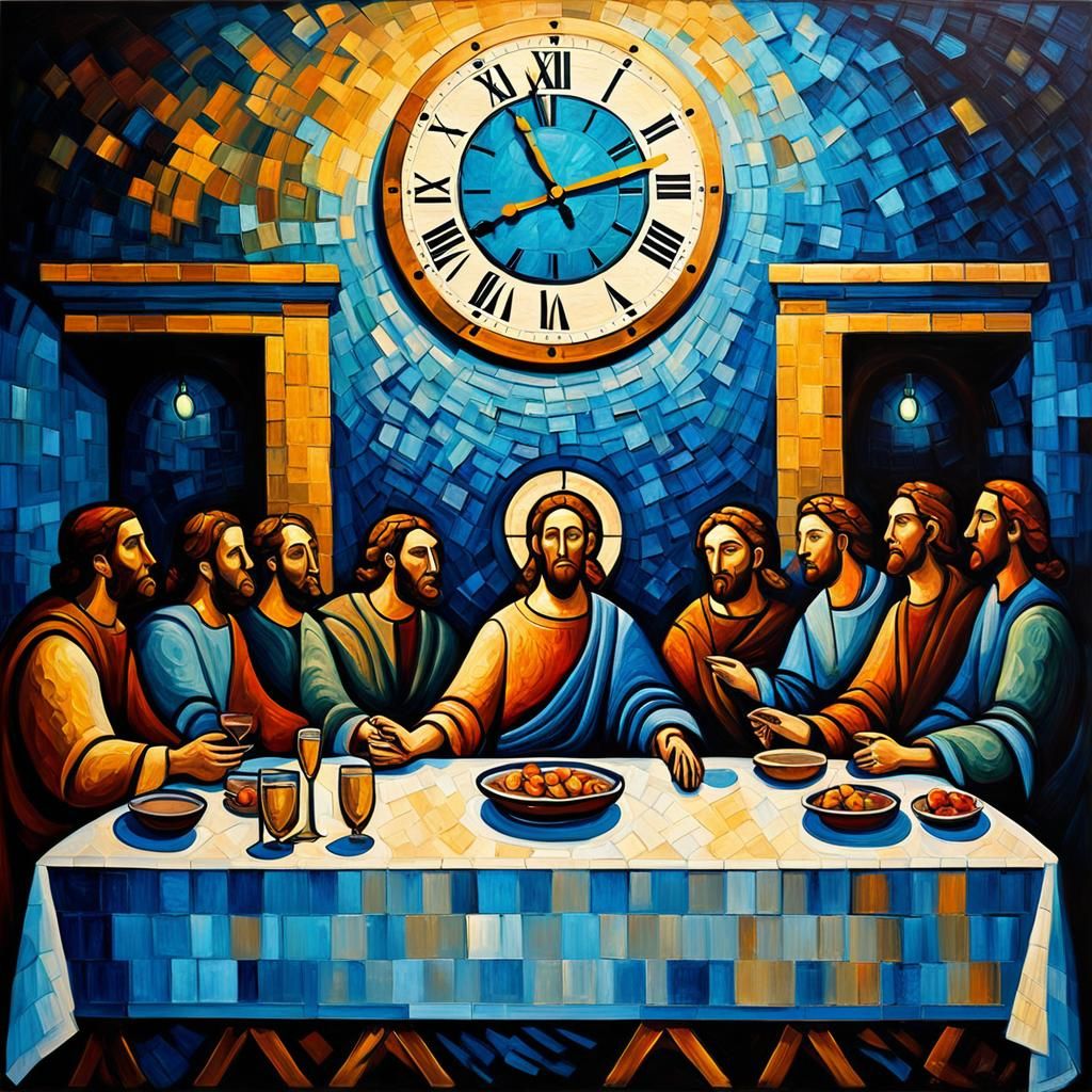 The Last Supper at Midnight: Neo-Impressionist Painting