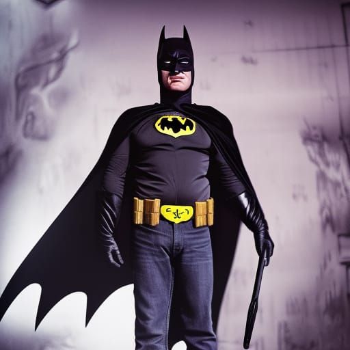 Hyperrealistic Splash Art: Johnny Cash as Batman