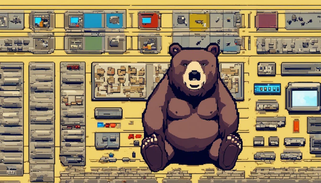 Obese Bear Tiling in 16-bit Style