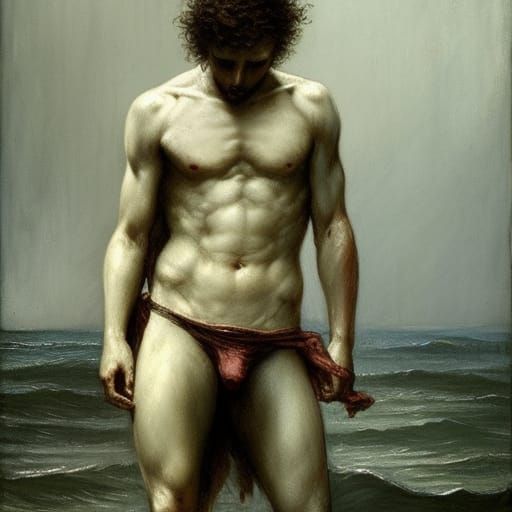 Speedo Man in Gothic Horror Style