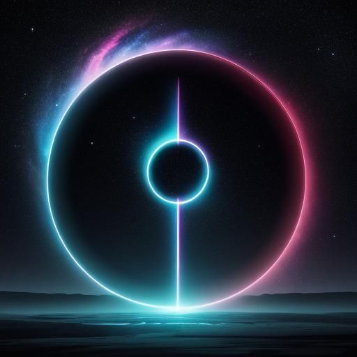 Glowing Portal in Starry Expanse: Cinematic Sci-Fi Art