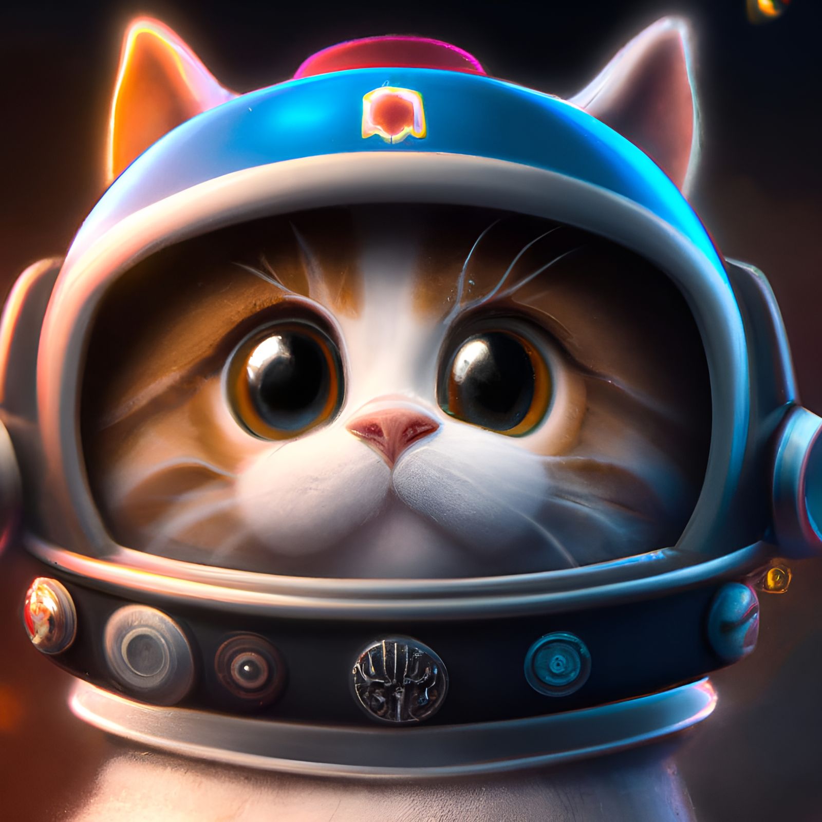 Cat Astronaut in Space: 3D Rendered Concept Art