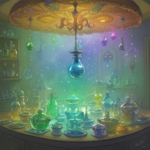 Magical Kitchen Serving Enchanted Food and Drinks