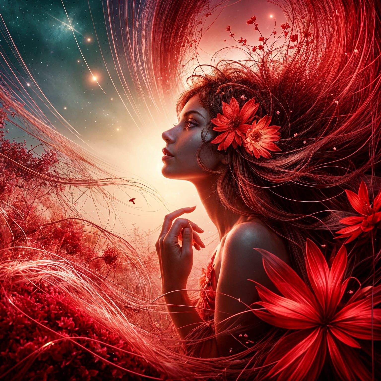 Enchantment Blooms with Elegance in Surreal Digital Art