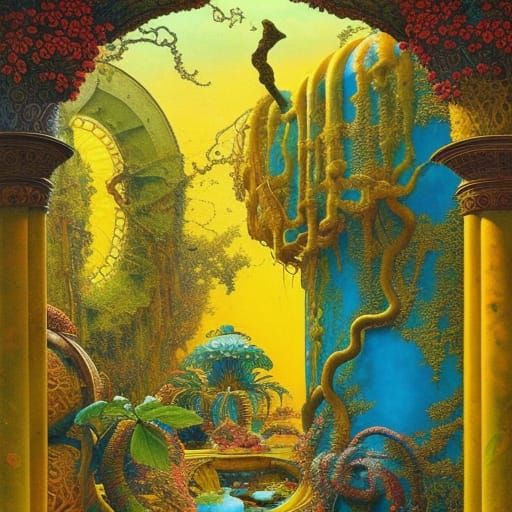 Art Deco Cornucopia in Expressionist Style