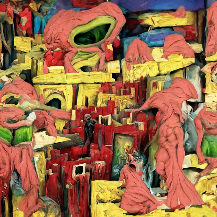 Infernal Cityscape with Lucifer in Hyperdetailed Style