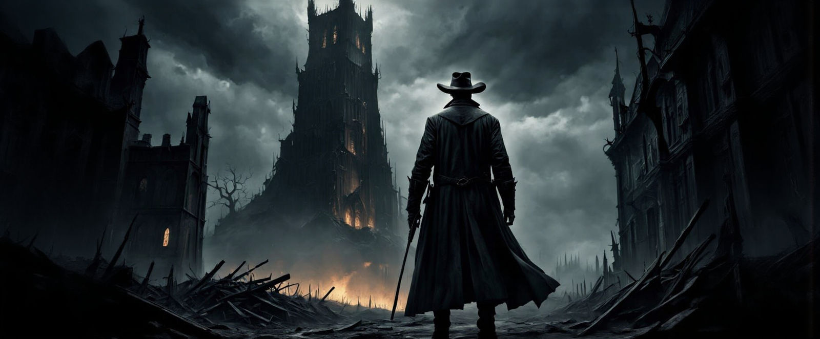 Roland Deschain Stares Up at the Dark Tower
