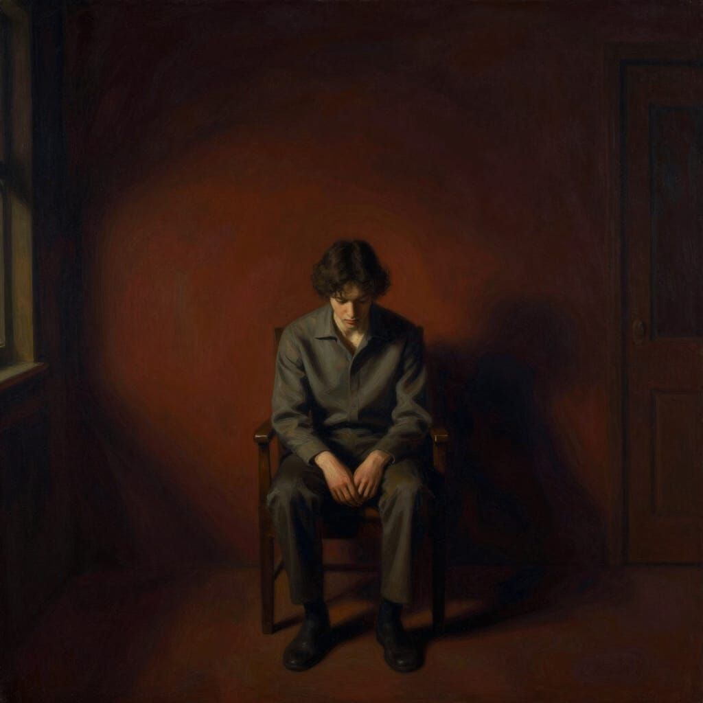 Solitary Figure in Fading Illusion