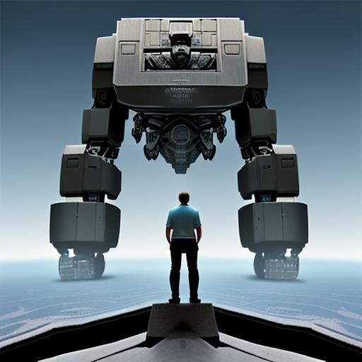 Sense of scale: Emphasize the size of the machine by including a tiny figure of a person dwarfed by its immensity.