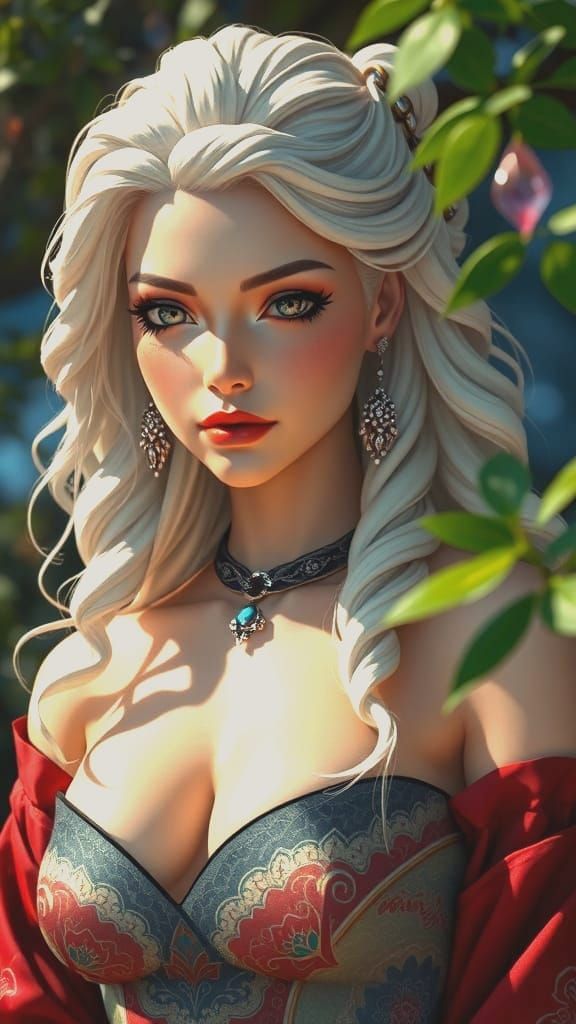 Radiant Beauty: Woman with Expressive Eyes in Natural Light