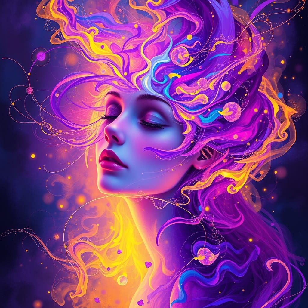 Ethereal Goddess Emerges in Whimsical Dark Fantasy Art