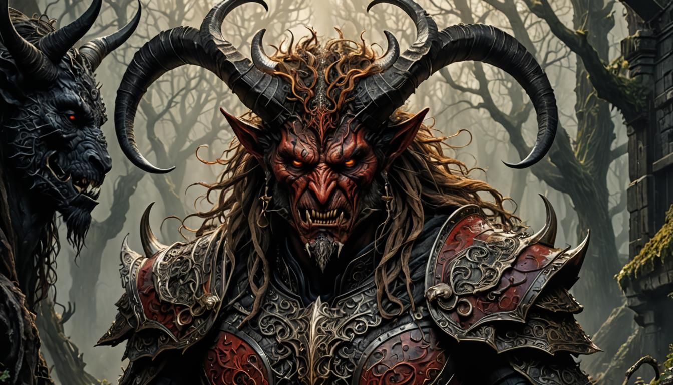 Demonic Androgyny Under Weeping Willow: Ethereal Fantasy