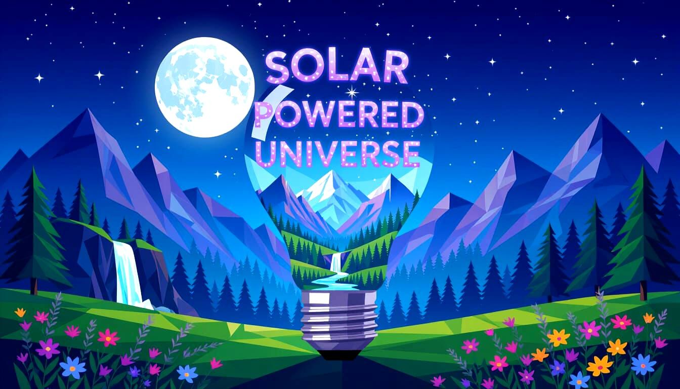 Low Poly Lightbulb Universe: Landscape View