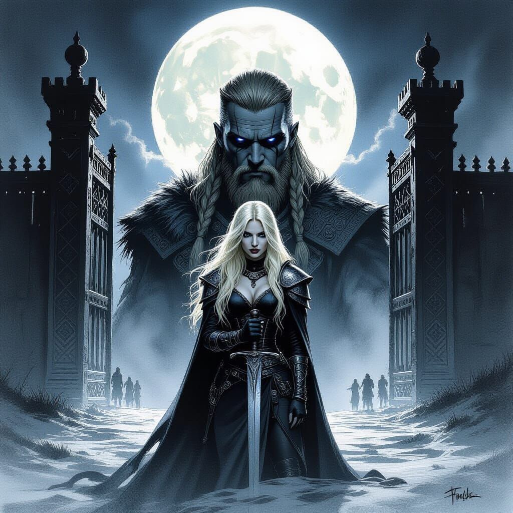 Goth Shield Maiden Meets Viking at Valhalla Gates