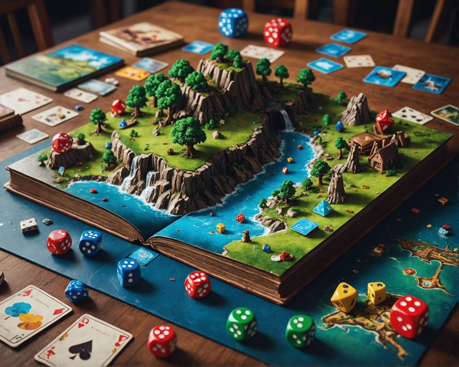 Hyperrealistic Board Game Landscape as Splash Art