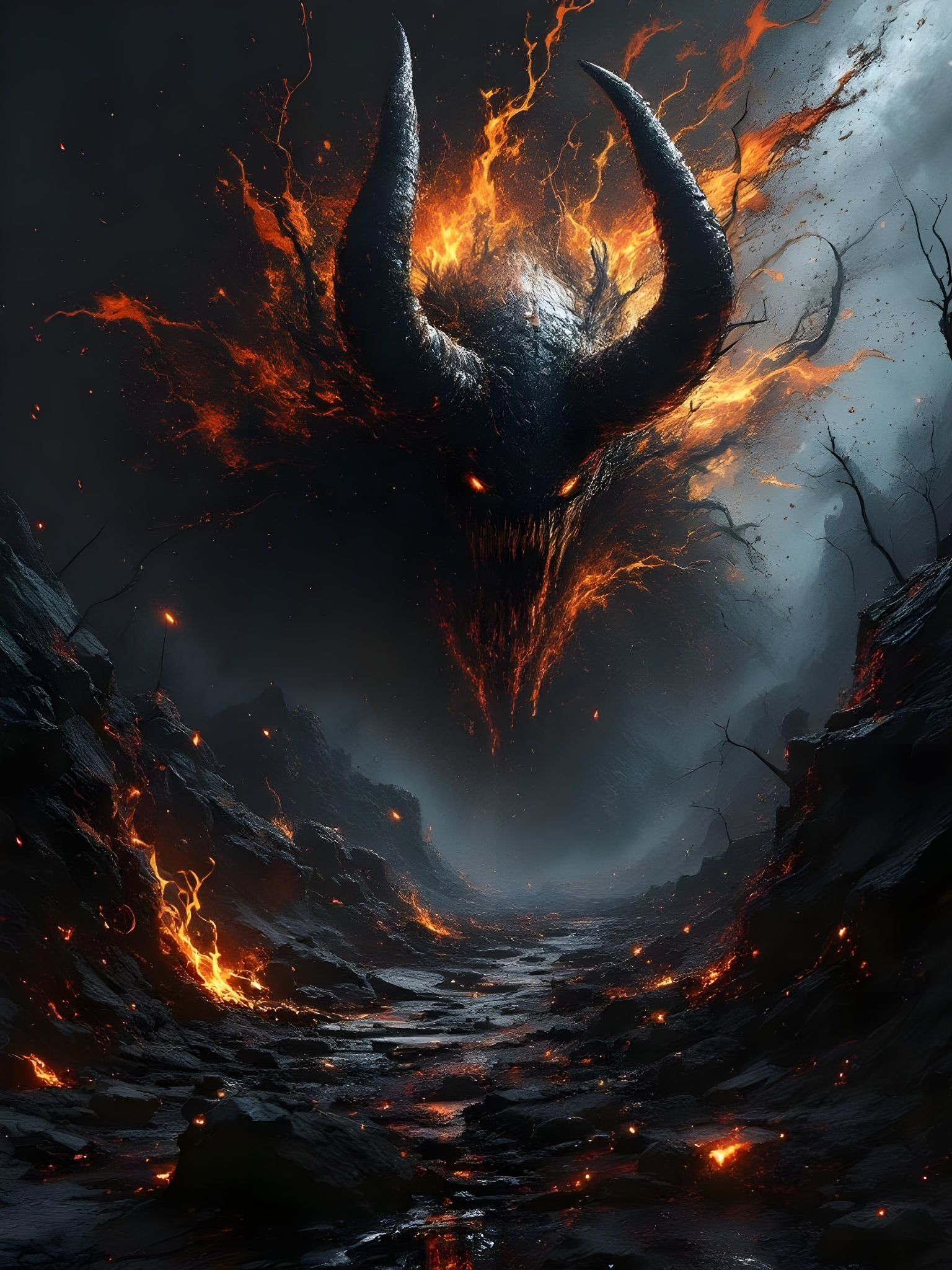 Photorealistic Horror Image with Abstract Chaos