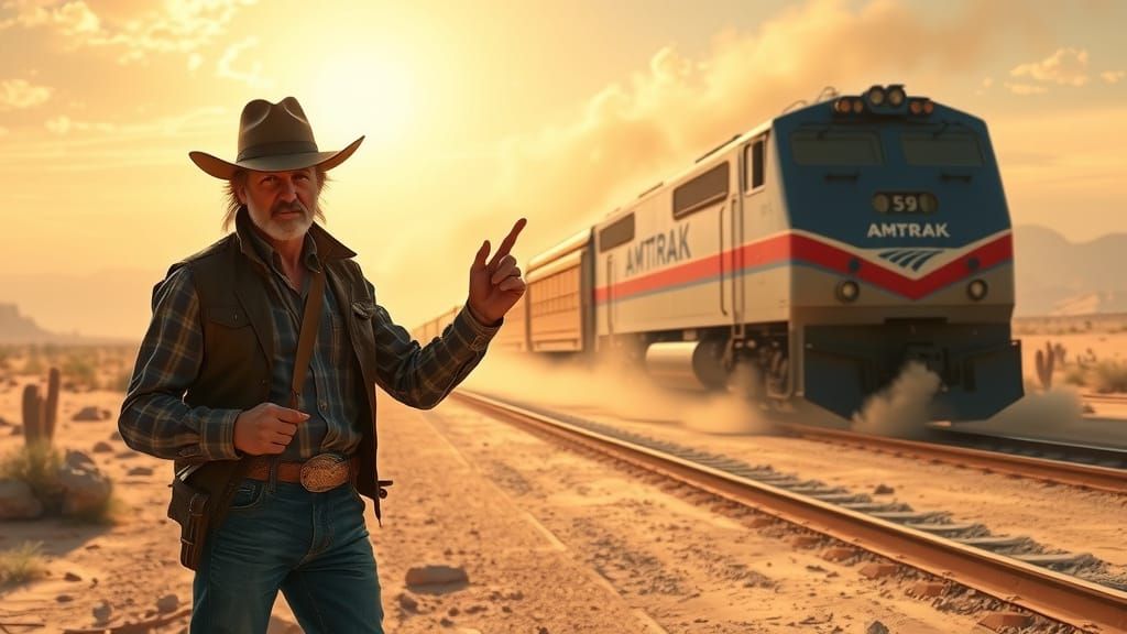 Arthur Morgan Hitchhiking Amidst a Desert Storm